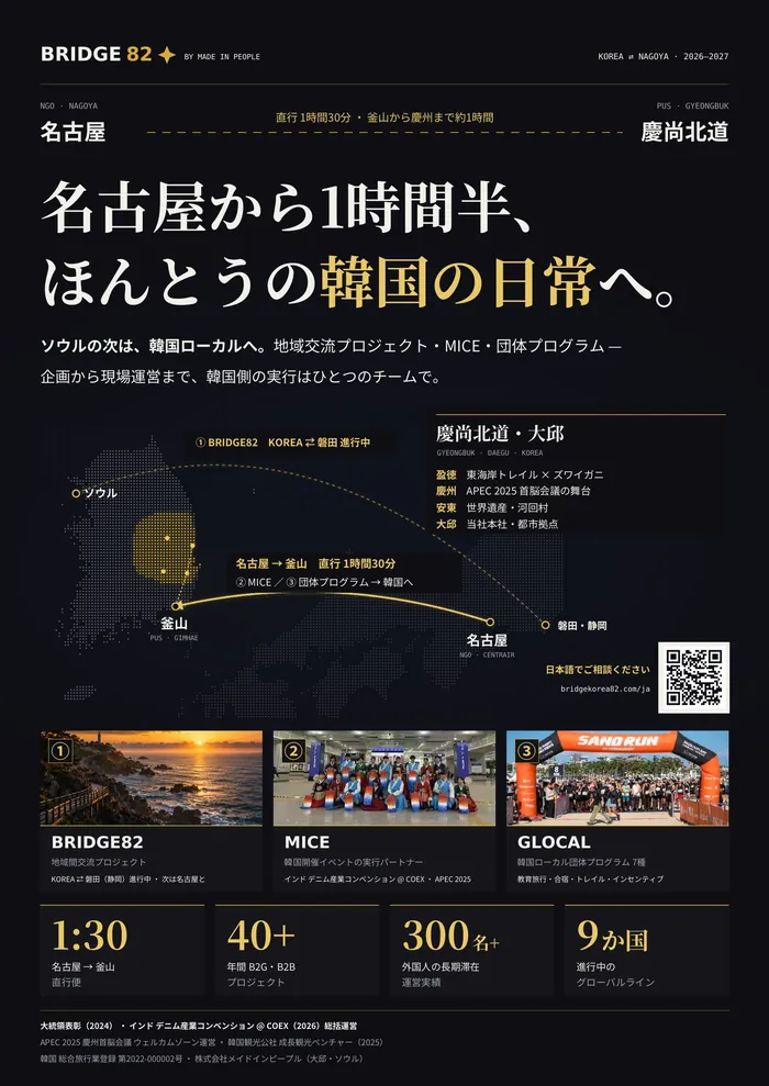 BRIDGE82 KOREA ⇄ NAGOYA booth poster